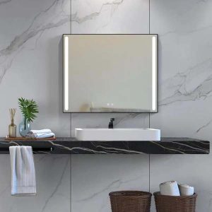 Ogledalo kupatilsko sa crnim ramom 100x70 Aria S Eckle