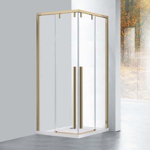 Tuš kabina kvadratna 90x90 brušeno zlato Eckle