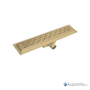 Tuš kanalica inox 60cm brušeno zlato AquaLux