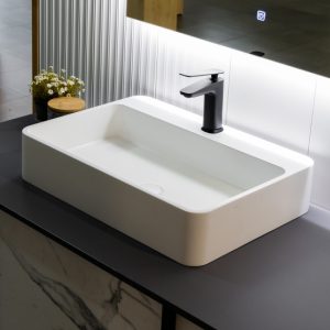 Umivaonik nadgradni 58,5 cm x 42 cm bijeli STONE CLOUD