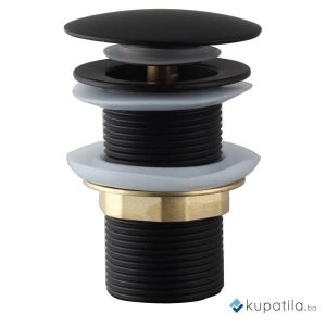 Pileta metalna bez preliva crna mat klik-klak 5/4 Hydra AquaLux