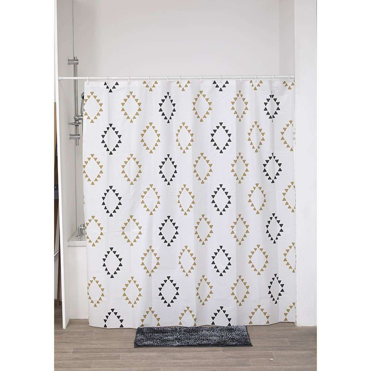 Tendance zavjesa za kadu 180x180cm + 12 bijelih kukica peva, lima