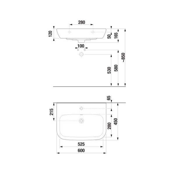 Umivaonik 60 cm bijeli JIKA LYRA - Image 3